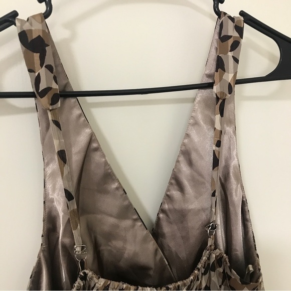 Bcbgmaxazria silk brown circle pattern mini dress - Picture 6 of 10